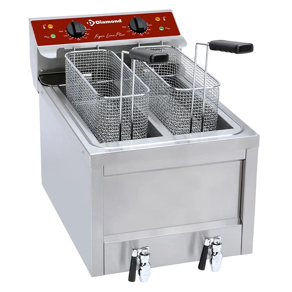 Electric Fryer 2 x 8 Lit. - TOP - 400x600x445 mm - 400 V - 9 kW