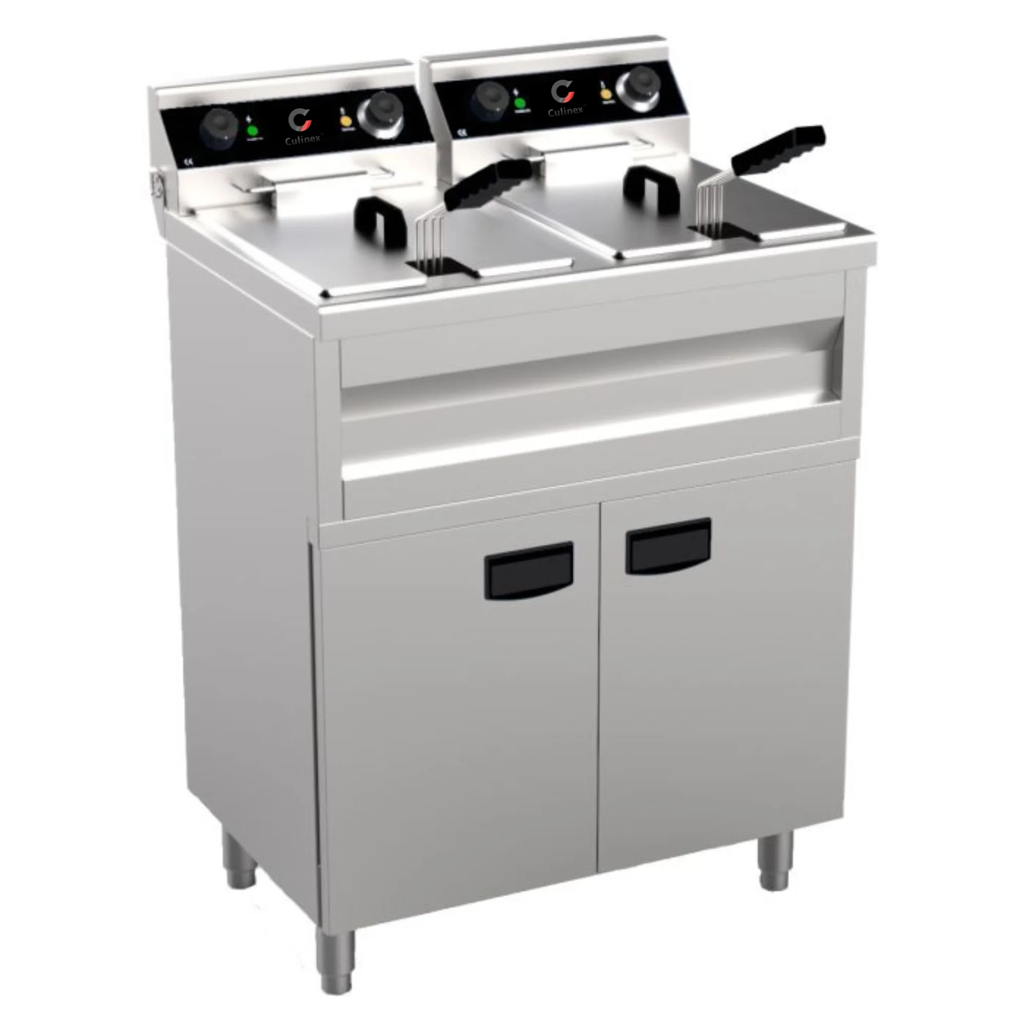 Elektrická fritéza 2x9 L s podstavcem, 2x3.3 kW, (Š x H x V) 695 x 530 x 970 mm