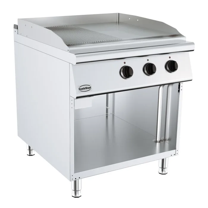 Elektrická grilovací deska, chrom, hladká a vroubkovaná, 12 kW, (Š x H x V) 800x900x900 mm