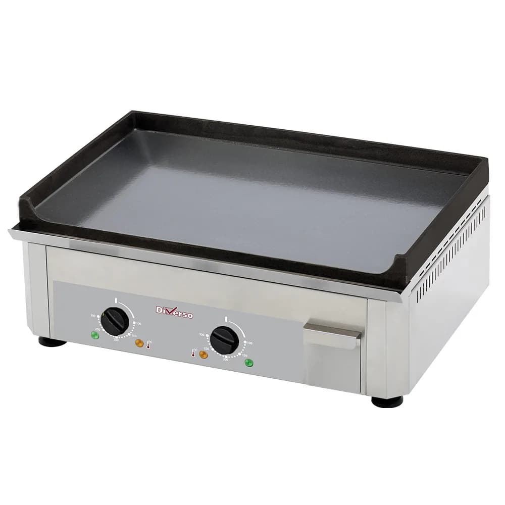 Electric double griddle, enamelled, 600 x 400 mm, 3.5 kW, (W x D x H) 600 x 475 x 230 mm