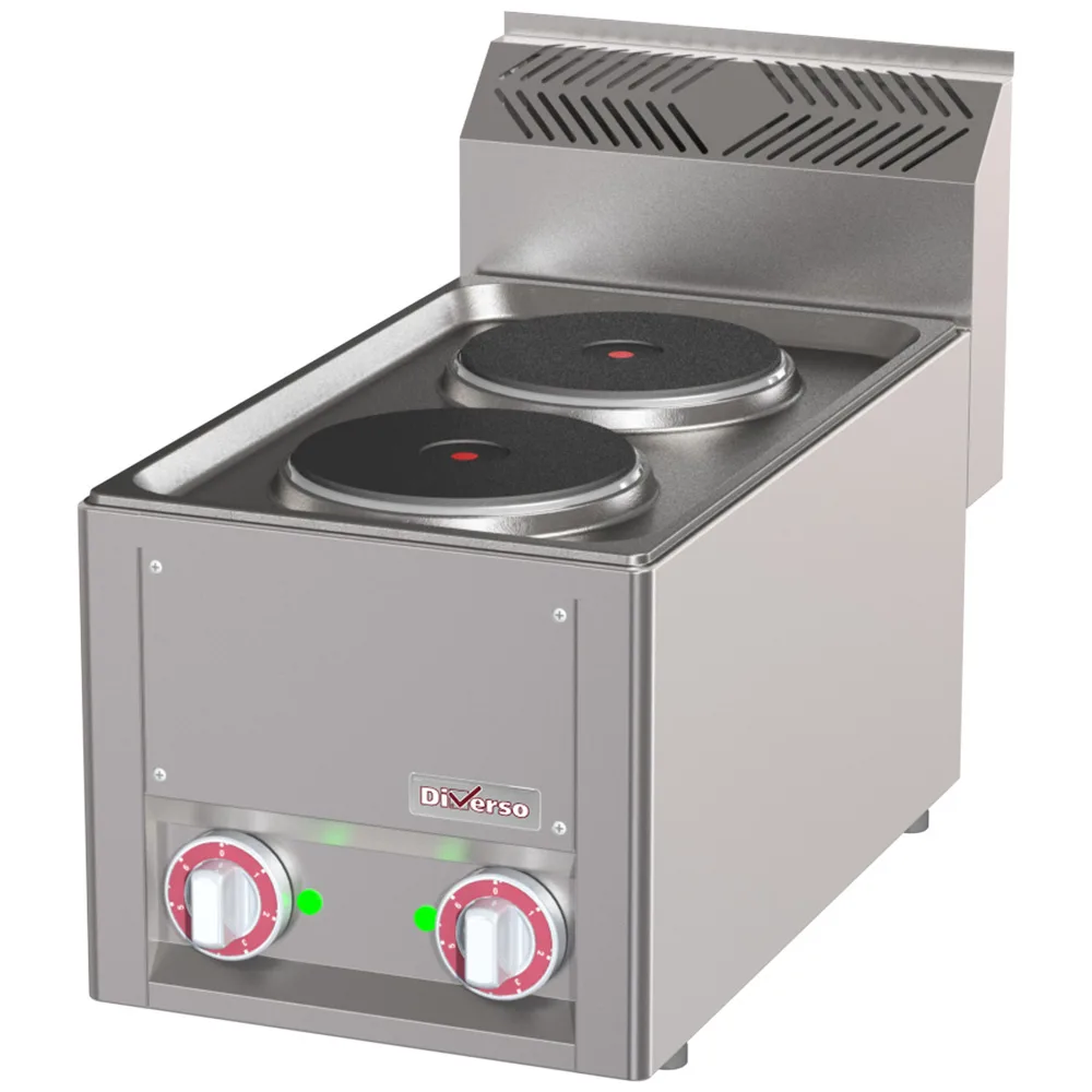 Elektroherd 2 Platten, Gusseisen, 4 kW, Edelstahl, (B x T x H) 330 x 600 x 290 mm