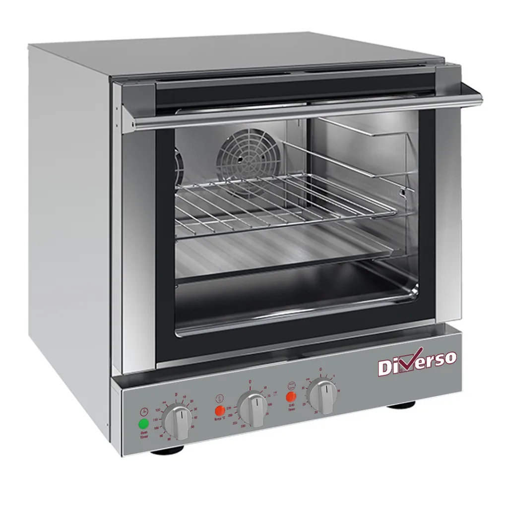 Electric convection oven, 4x 460x340 mm - 590 x 650 x 575 mm - 3.6 kW -230 V - with salamander function
