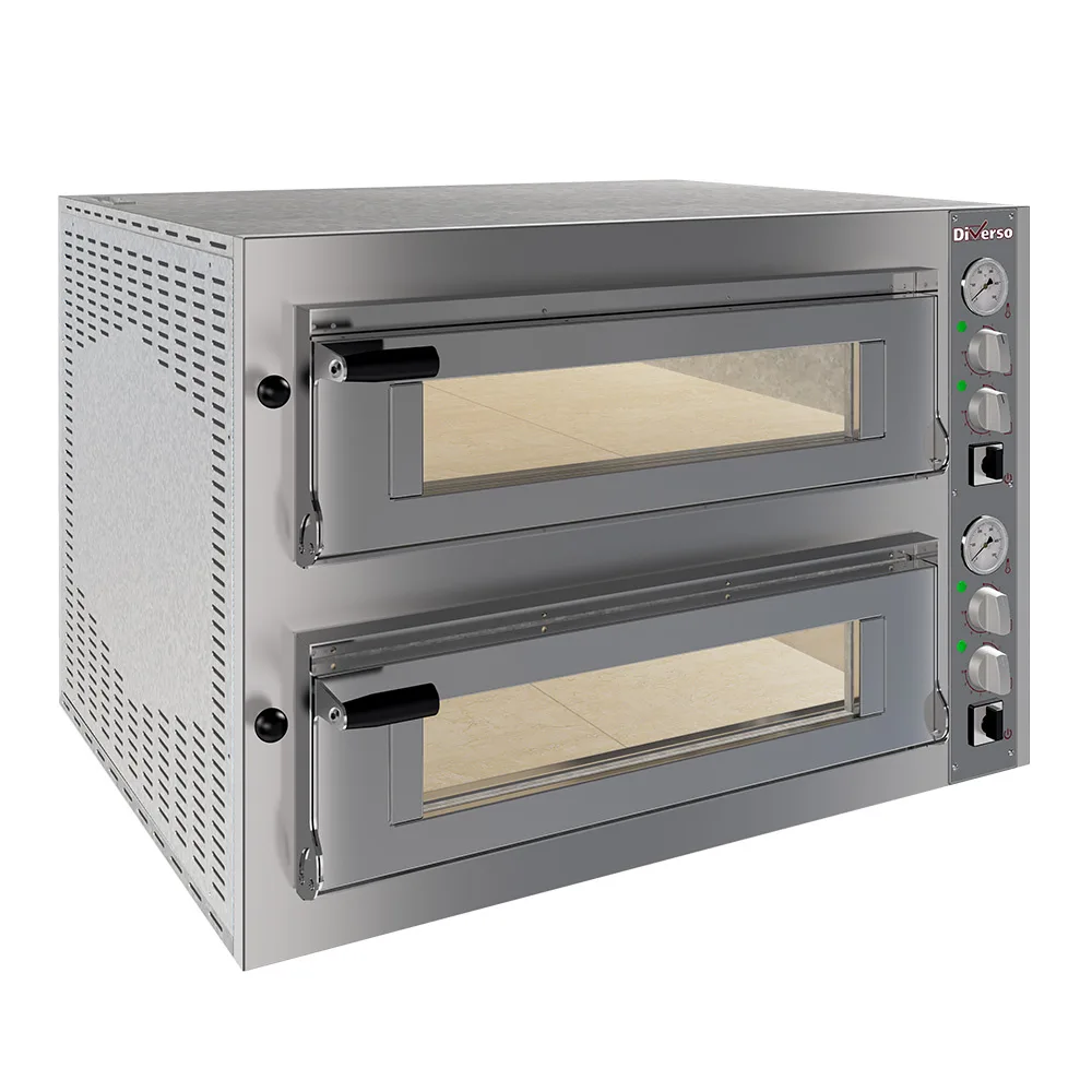 Elektro-Pizzaofen 2 Kammern, 2x 4 Pizzen Ø 350 mm, 11,5 kW, (B x T x H) 990 x 820 x 680 mm