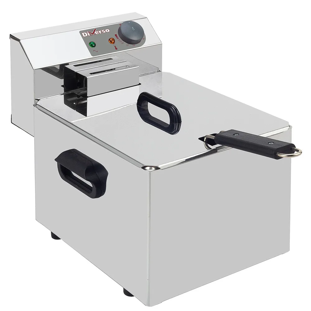 Electric tabletop fryer 7 liters, (W x D x H) 290 x 410 x 290 mm, stainless steel, 3.2 kW