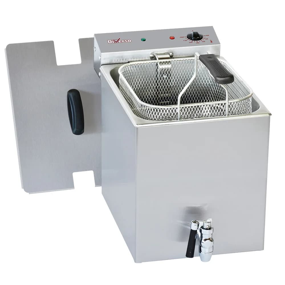 Elektrická stolní fritéza 8 litrů s vypouštěcím kohoutem, 3 kW, (Š x H x V) 265 x 445 x 350 mm