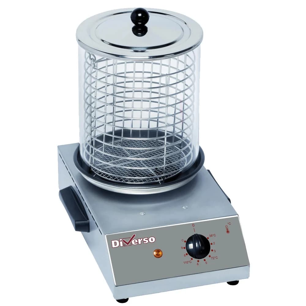 Electric sausage warmer, 2 compartments, Pyrex glass sleeve, 0.65 kW, (W x D x H) 260 x 380 x 400 mm