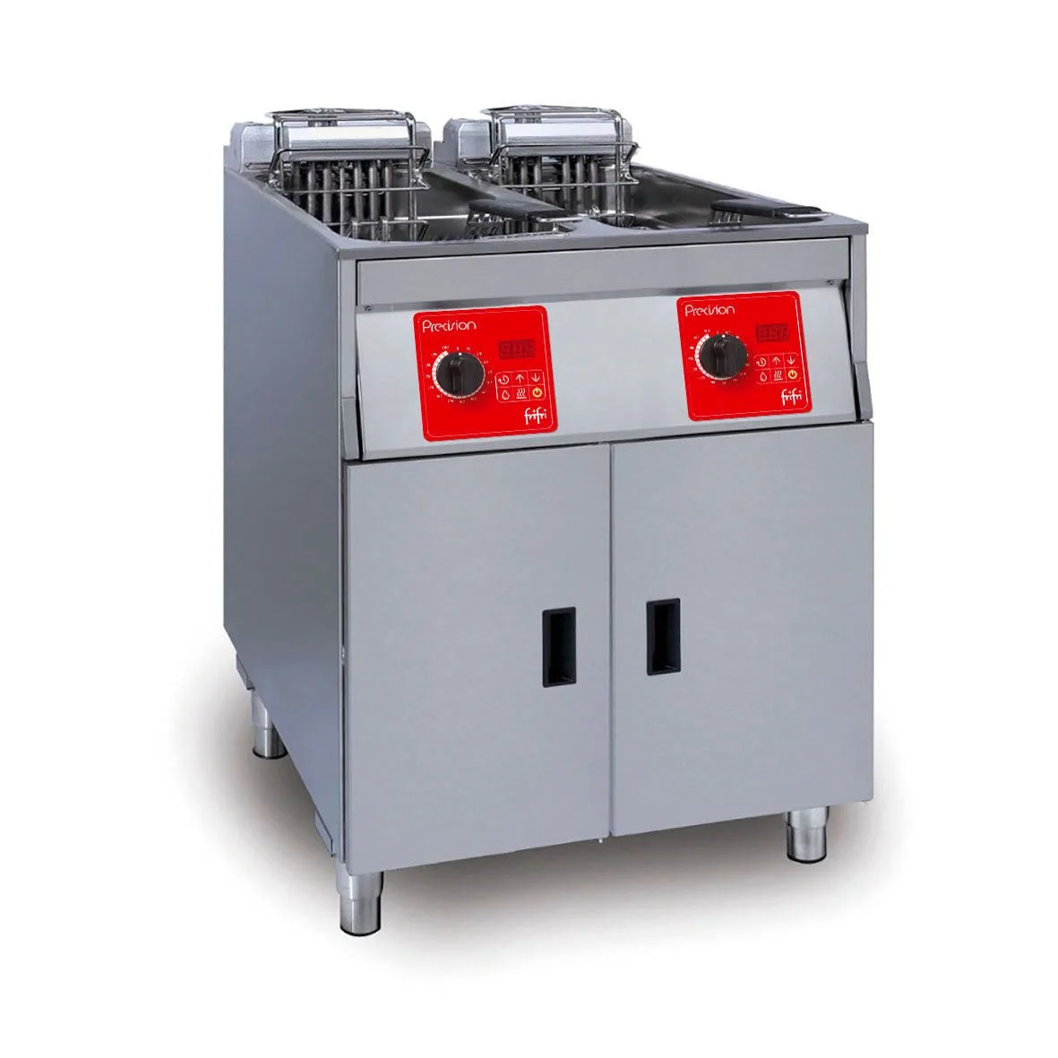 FriFri Precision 622 Elektro Freistehend Fritteuse, Doppeltank, 2 Korb, 2x11.4 kW, 3-phasig, (B x T x H) 592 x 650 x 994 mm