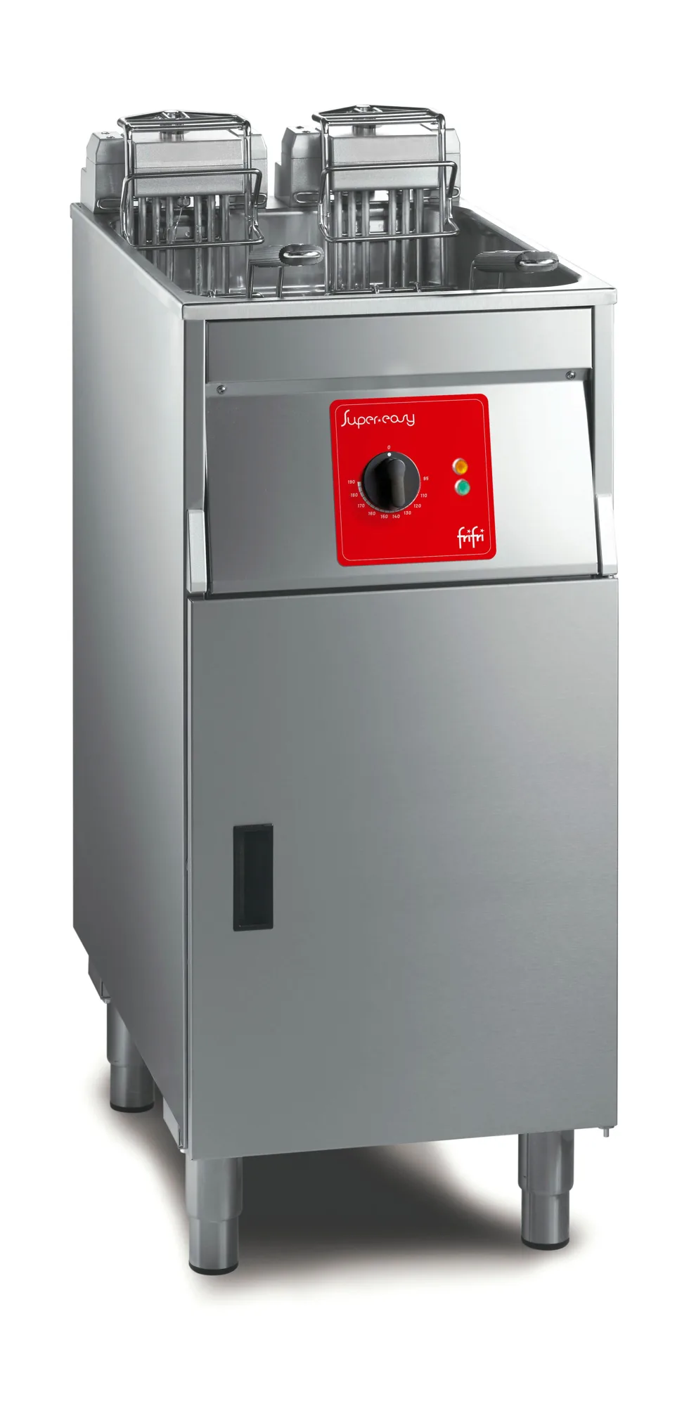 FriFri Super Easy 411 Elektro Freistehende Fritteuse, Einzelbecken, Ohne Filtration, 2 Korb, 15 kW, (B x T x H) 400 x 650 x 986 mm