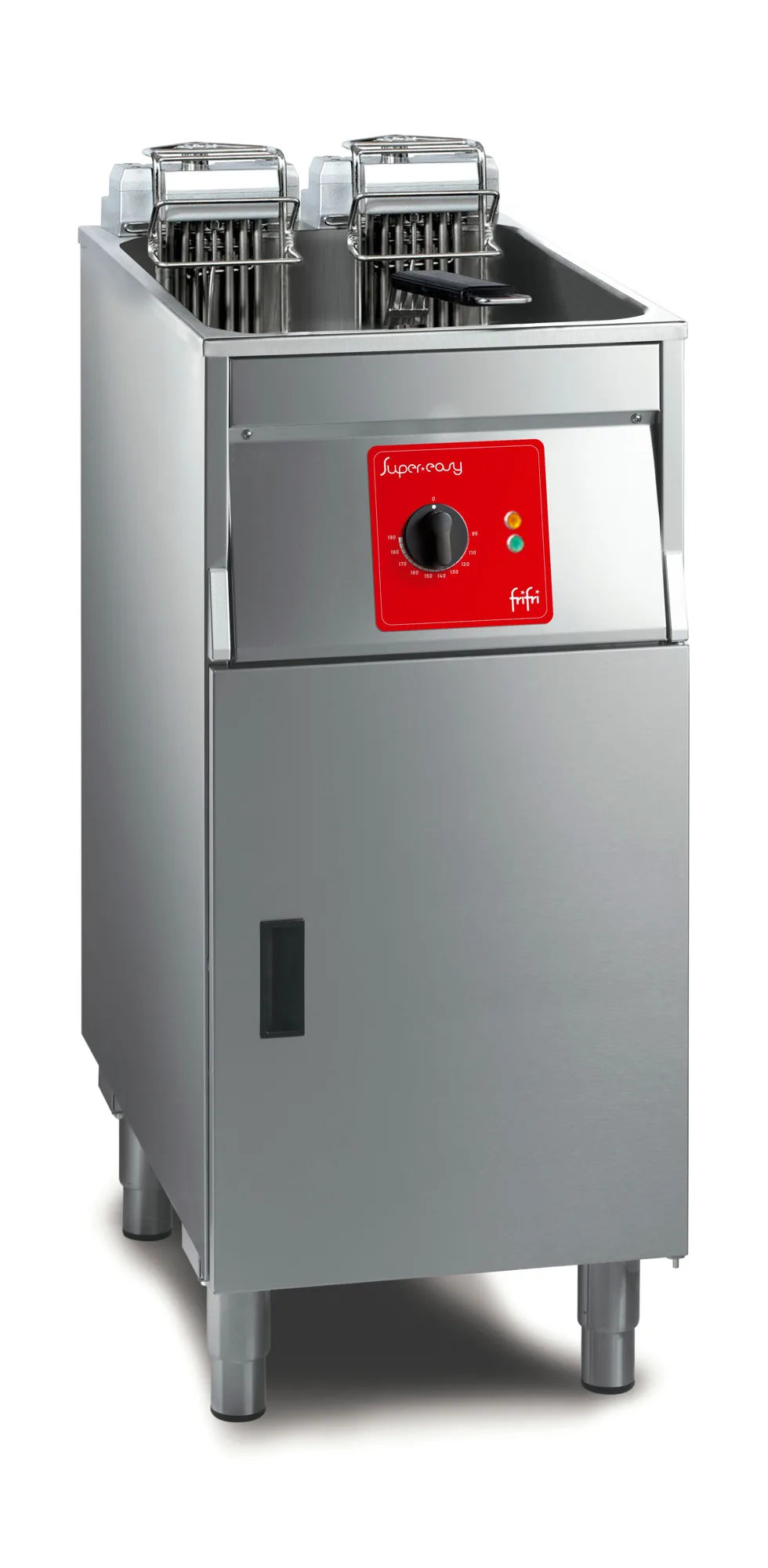 FriFri Super Easy 411 Elektrická volně stojící fritéza, jedno nádrž, bez filtrace, 1 košík, 22 kW, 3fázová, (Š x H x V) 400 x 650 x 994 mm