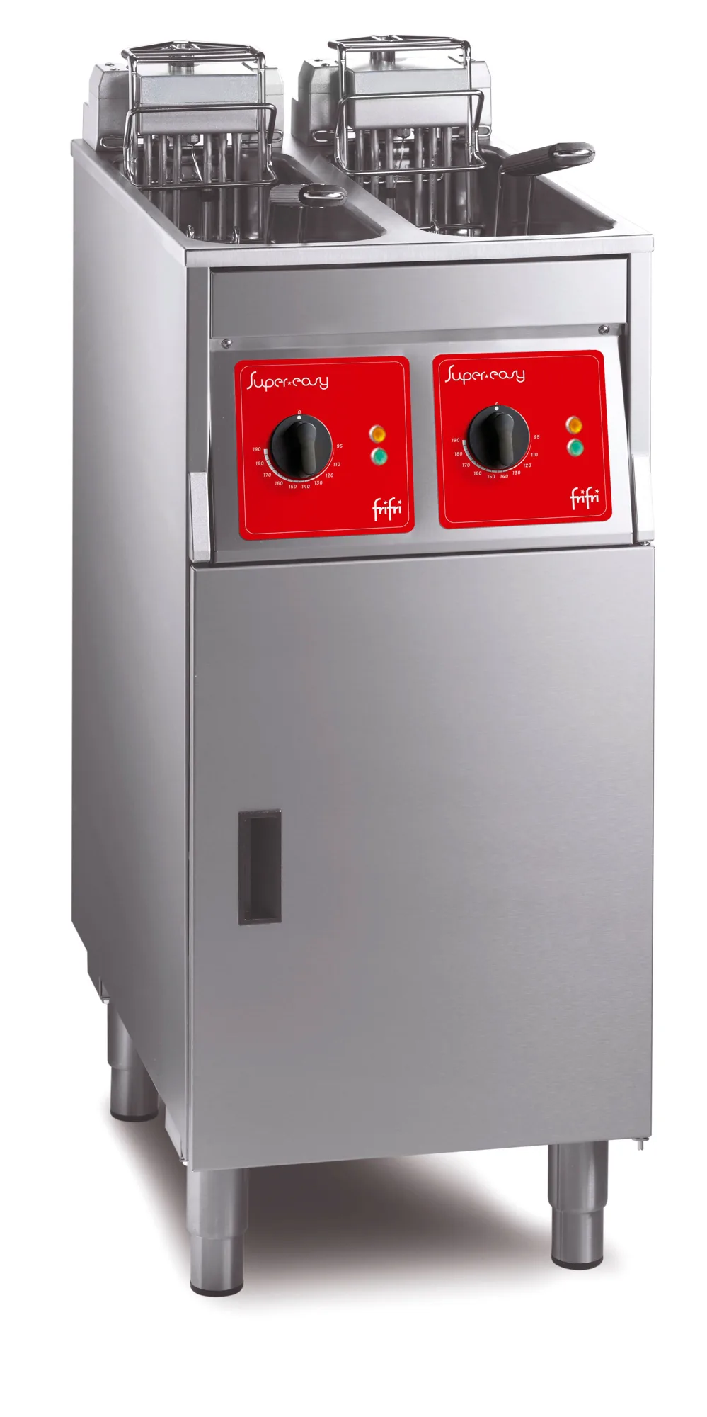FriFri Super Easy 422 Elektro Freistehende Fritteuse, Doppelbecken, 2 Korb, 2x7.5 kW, 3-phasig, (B x T x H) 400 x 650 x 986 mm
