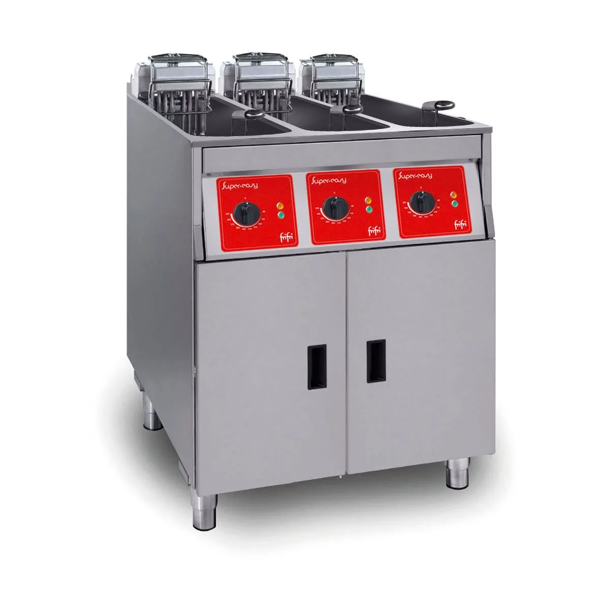 FriFri Super Easy 633 elektrická volně stojící fritéza, třívanová, bez filtrace, 3 koše, 22,5 kW, 3fázová, (Š x H x V) 600 x 650 x 994 mm