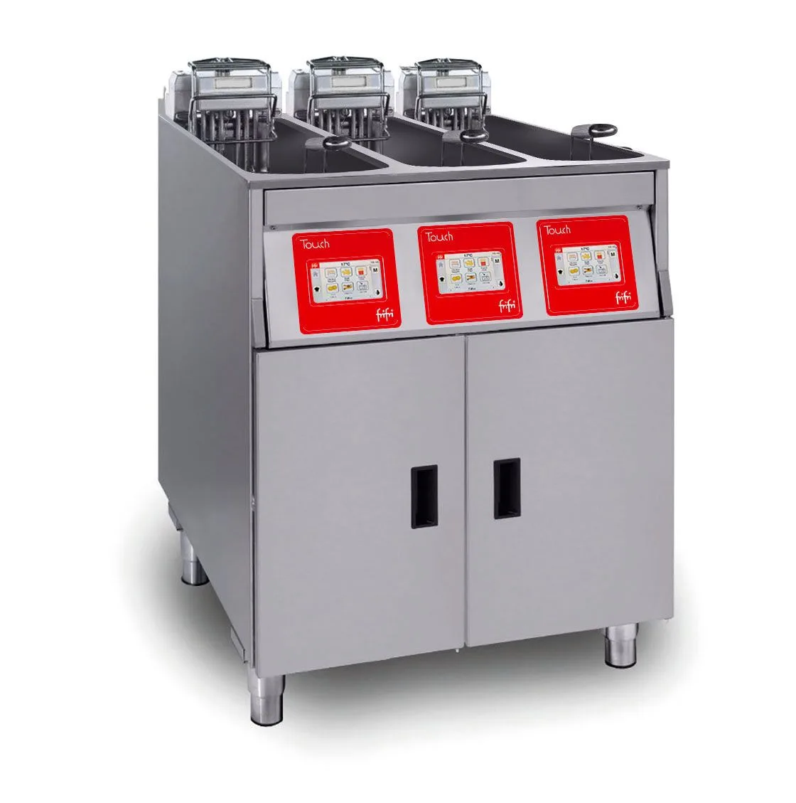 FriFri Touch 633 Elektro Doppeltank Fritteuse, Freistehende, 3 Körbe, 27 kW, 3-phasig, (B x T x H) 600 x 650 x 994 mm