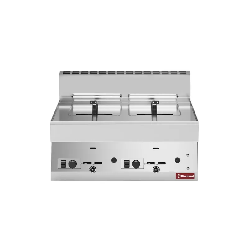 Gazlı Fritöz 2 Hazne 8 Litre -Top- | 12,6 kW | 700 x 650 x 280/380 mm